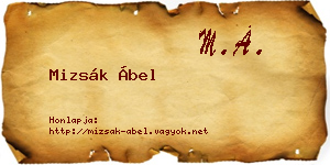 Mizsák Ábel névjegykártya